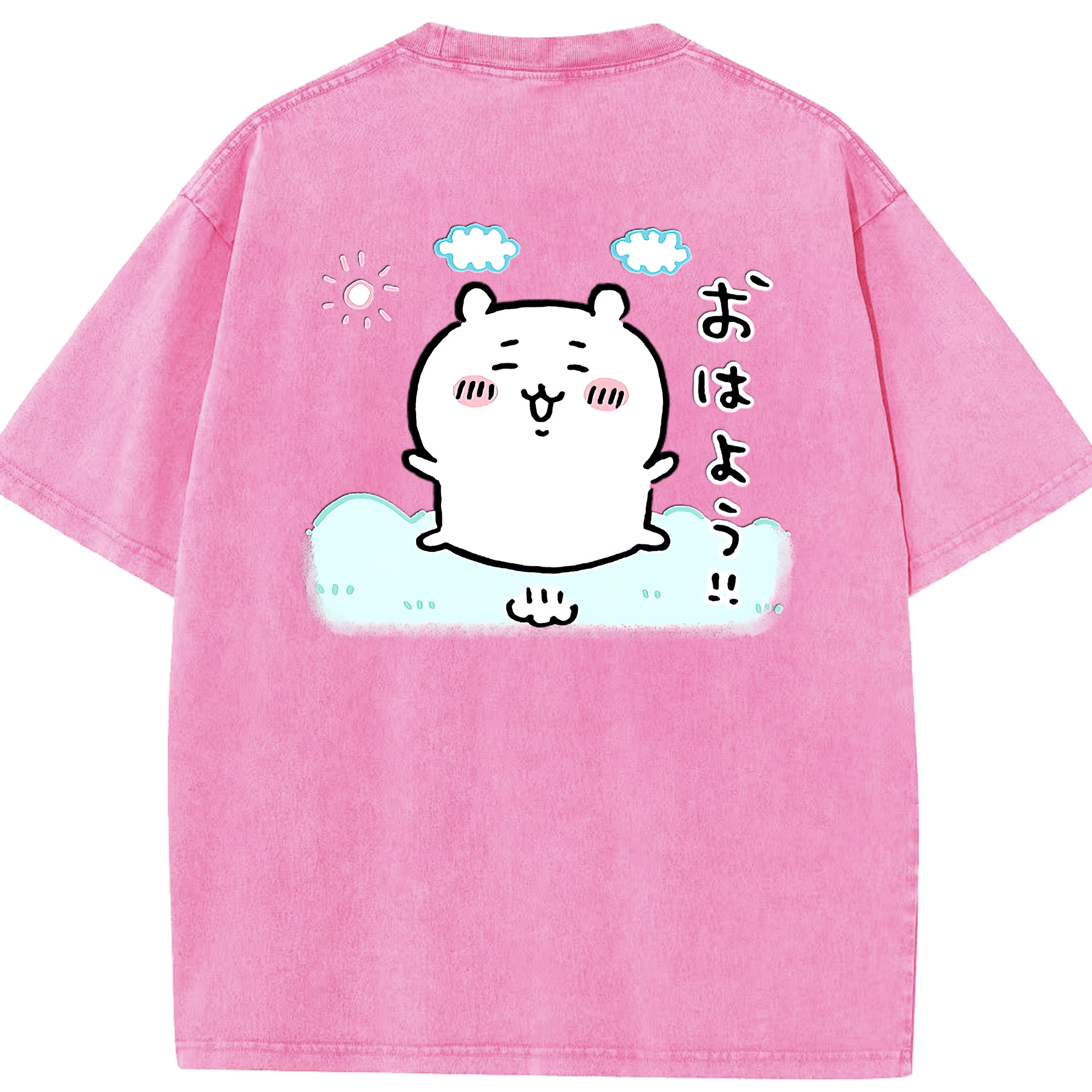 （画像用） ちいかわ ちいかわ Chii-kawa chiikawa 綿100% ヴィンテージ風 半袖Tシャツ（背面プリント）